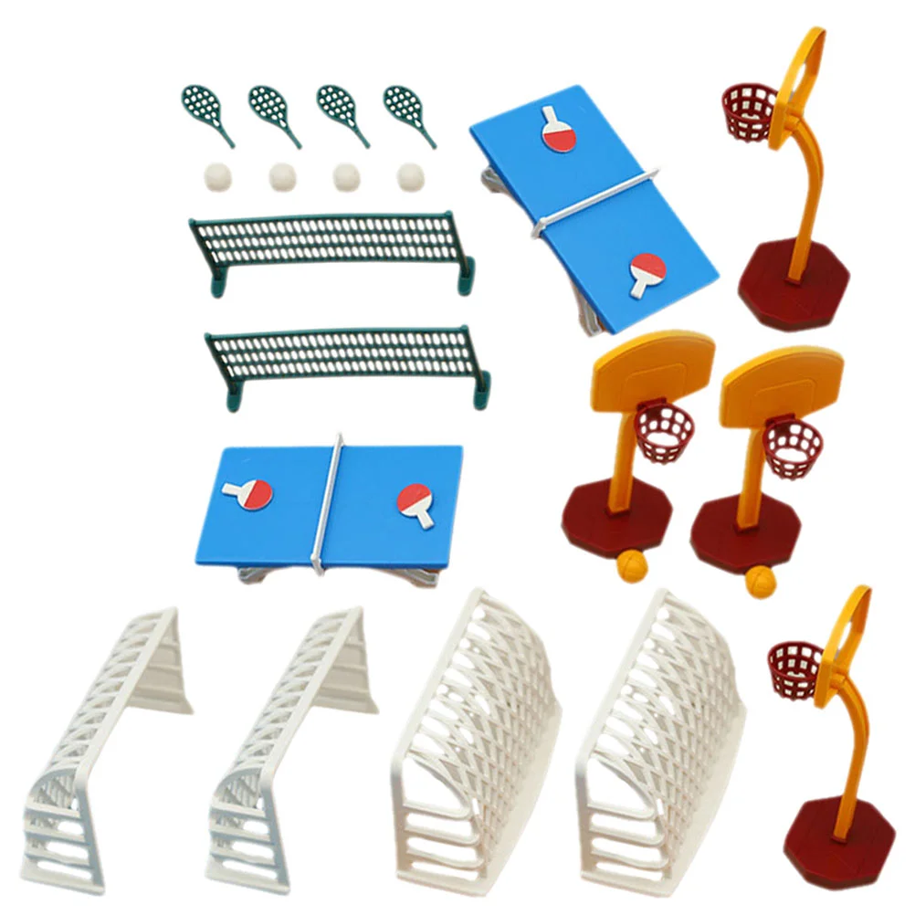 

2 Sets of Microlandscape Sports Equipment Model House Layout Prop Mini House Ornaments