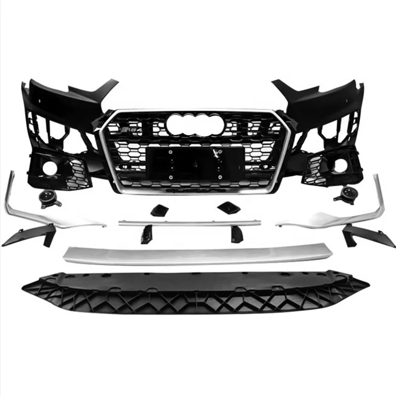 

RS4 front bumper Auto modified High quality PP material front bumper with grill for Audis A4 S4 B9 body kit 2017-2019