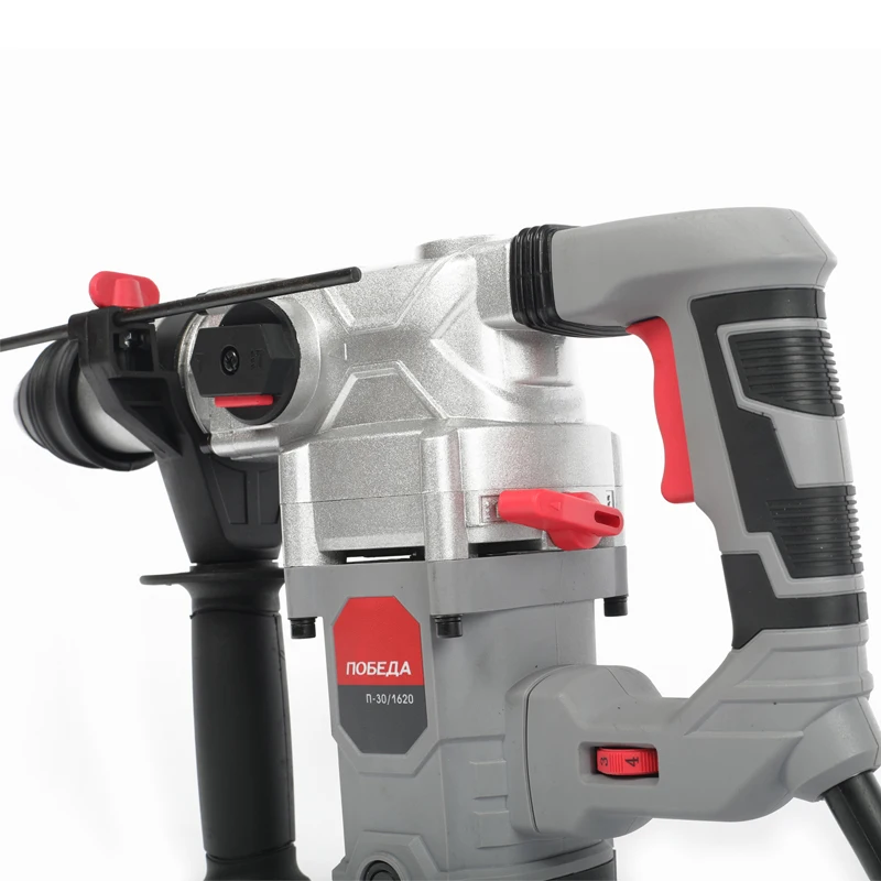 Перфоратор электрический ПОБЕДА П-30/1620 SDS+ (Мощность 1620 Вт, энергия удара 5 Дж, сверление с ударом/долбление, скорость вращения 0-750 об/мин, частота ударов 0-4500 уд/мин, макс.диаметр бурения 30 мм)