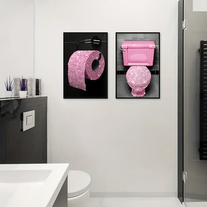 Quadro Tela Paris Decor – Poster Artistico Rosa E Bianco/Nero Per Camera Da Letto, Poster Moderno 30x40 Cm Con Cornice, Regalo