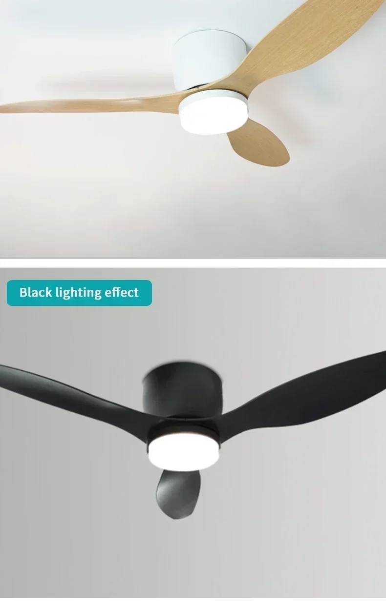 Modern Ceiling Fan with LED Light  Remote Control - High Air Volume for Kitchen Bedroom Dining Room Terrace
