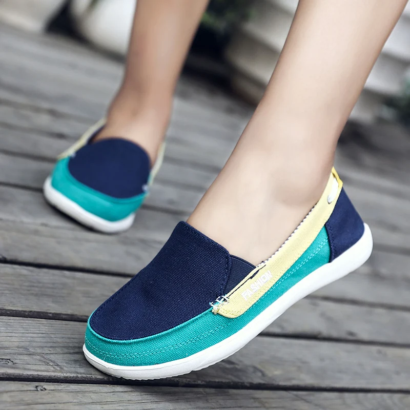 Women Casual Comfort Flat Shoes Sneakers Slip On Loafers Walking Breathable  Shoe