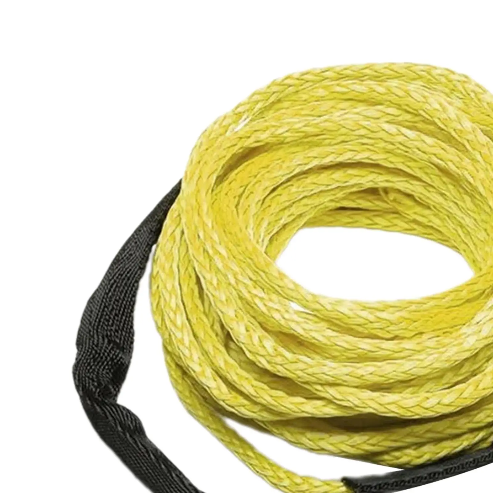 Synthetic Winch Rope Car Tow Strap 1/4 inch x 49 Feet 7700lbs with Sheath Winch Cable Towing Rope for Truck Vehicle ATV