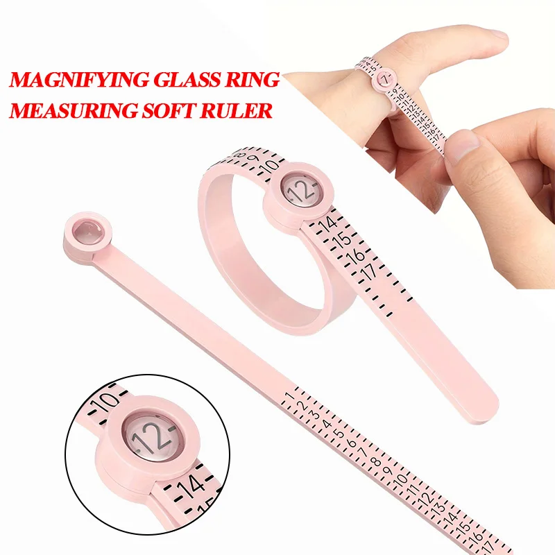 Ring Size Measuring Tool with Magnifying Glass