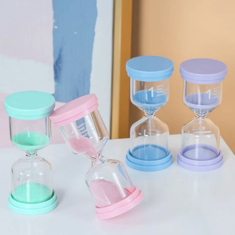 1-60 Minutes Creative Glass Hourglass Timer ABS Safety Drop-Proof Quicksand Bottle Children Eat Brushing Teeth Timer Ornaments