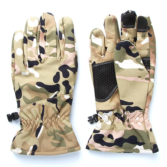 gants hivers homme chasse gants de Camouflage pour hommes équipement de  travail tactique de neige doigt complet pour la chasse en plein air, hiver