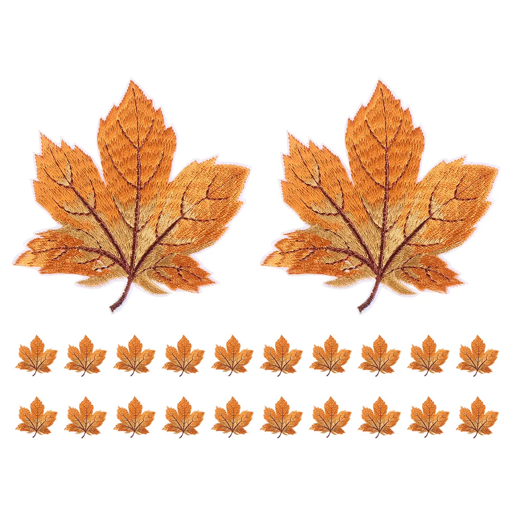 

24 Pcs Lovely Applique Clothing Patch Banner Accessories Polyester Iron Appliques Maple Leaf