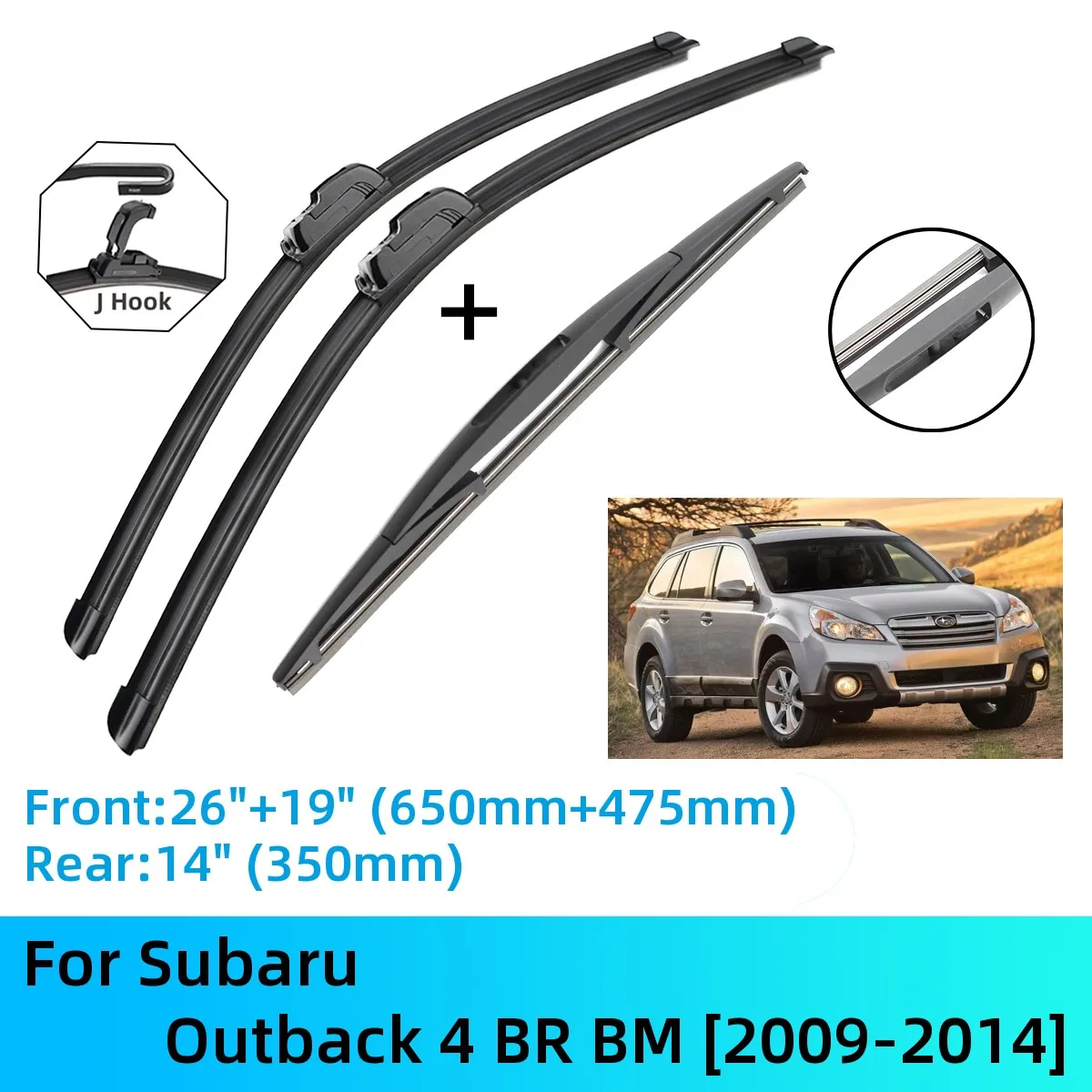 

Щетки стеклоочистителя для Subaru Outback 4 BR BM, передние и задние щетки, аксессуары для резки J U Hook 2009-2014 2009 2010 2011 2012 2013 2014