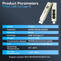 HP 256GB Memories Type-c 2-In-1 USB 3.0 Flash Drive 128GB Metal OTG Pendrive 64GB High Speed Flash Disk For Phone Computer 6