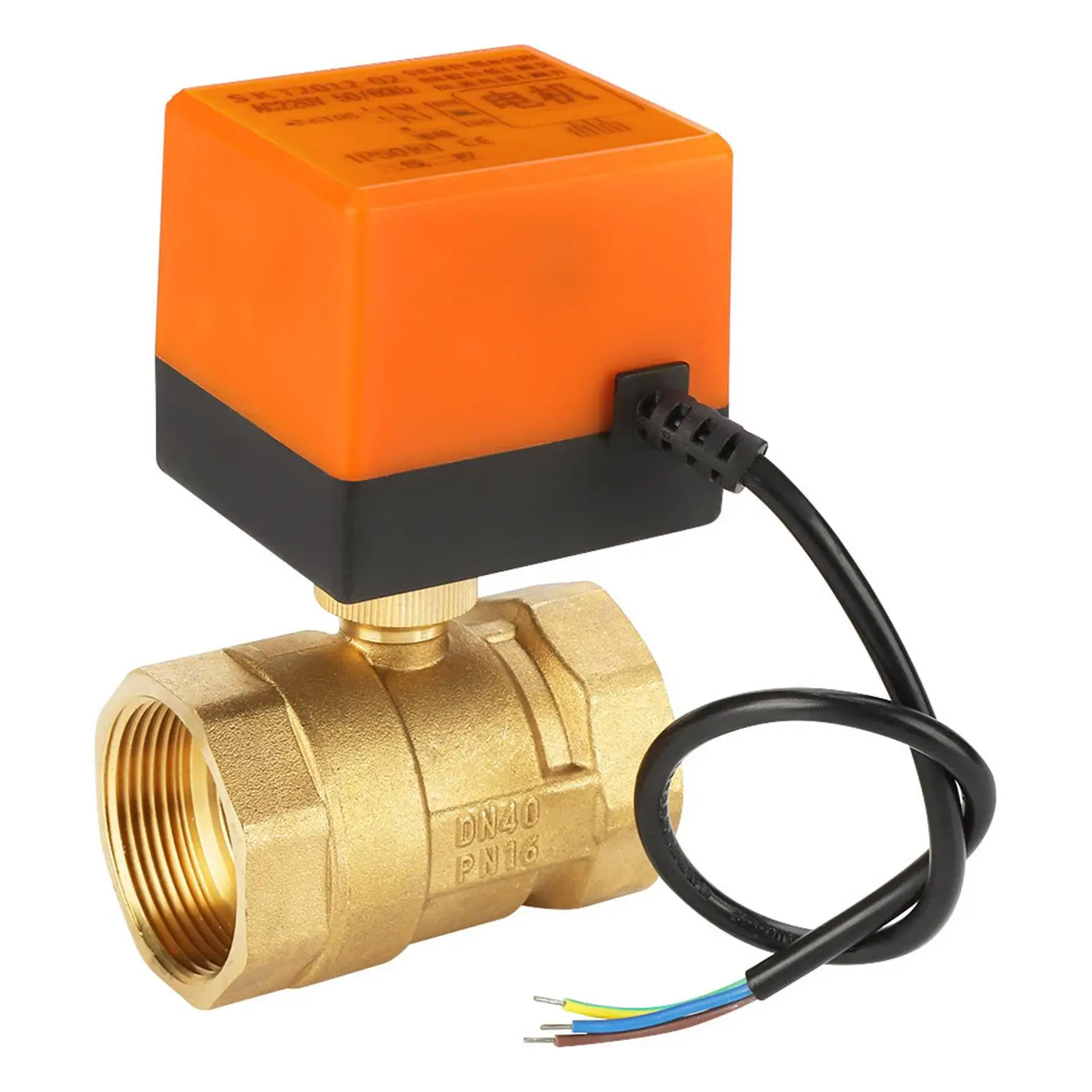 AC220V Electric Solenoid Ball 3-Wire Brass 2-Way DN40 G112 Water Usage
