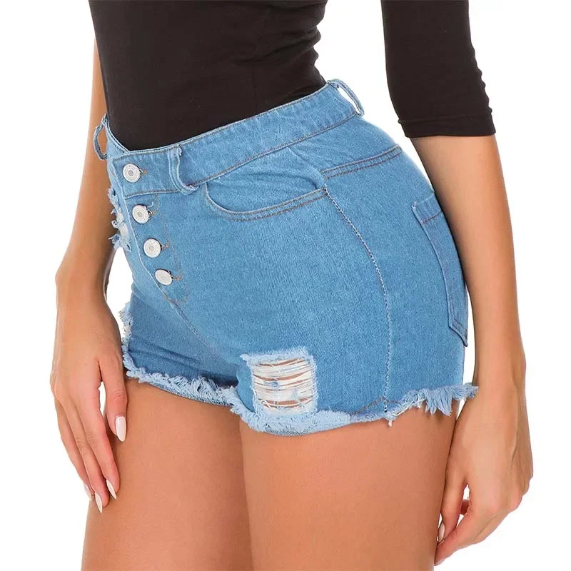 NEW Women High Waist Shorts Women Sexy Hollow Out Super Denim Jean Booty Shorts Summer Beach Clubwear Vintage Female Streetwear