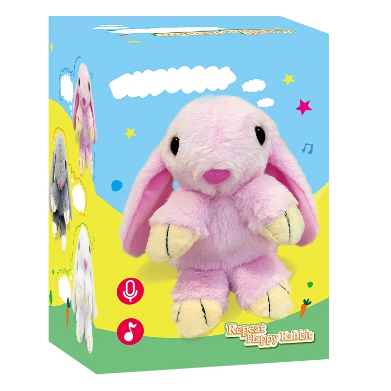 Interactive Storytelling Rabbit Toy-Light & Music Educational Toy for Kids, USB Charging, Ages 3+