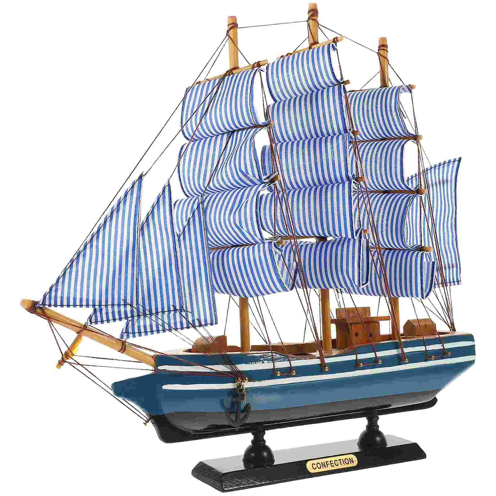 

Sailboat Coastal Table Home Decoration Model Wooden Ship Models Nautical Sailing Ship Sculpture Boat Statue
