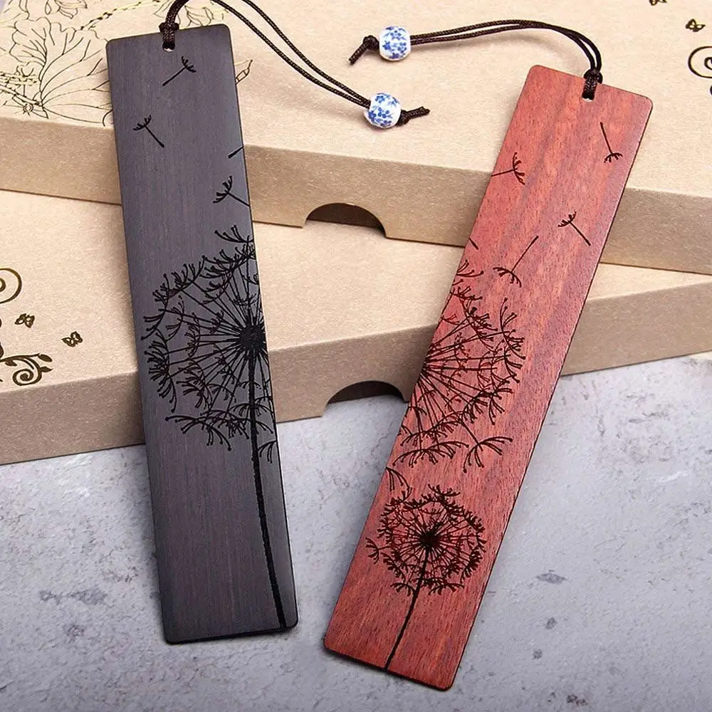 Vintage Sandalwood Carving Bookmark Set Retro Wooden For Books Gifts