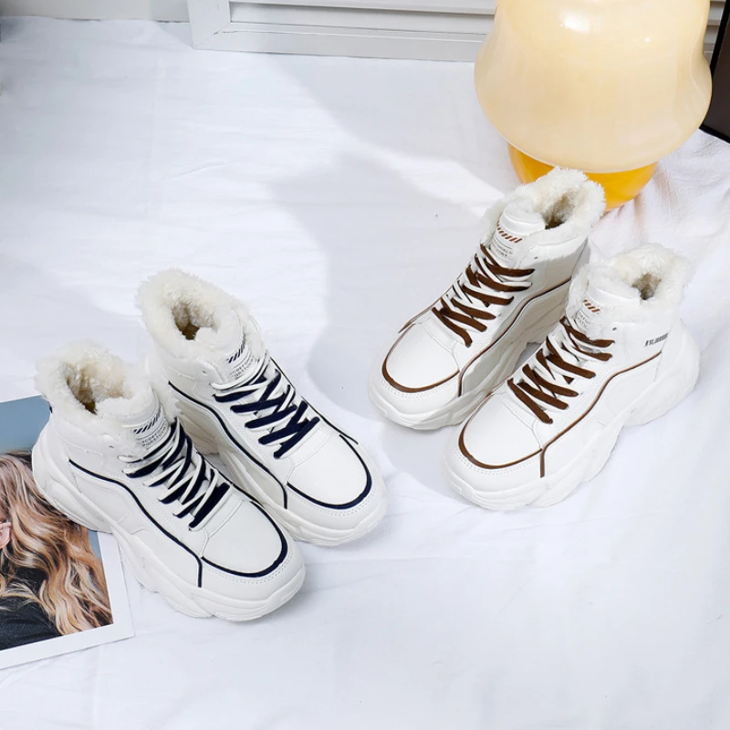 

Winter Boots for Women Sports Platform Ankle Snow Shoes Lady Comfort Plus Plush Warm Sneakers Outdoor Casual Skateboard Footwear