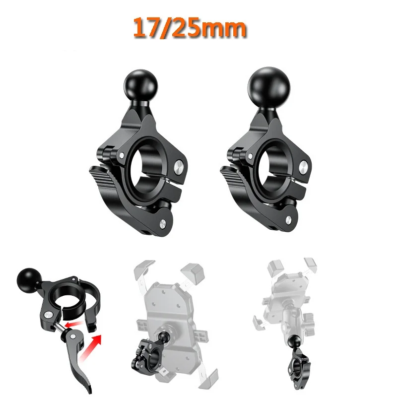 1" Ball Head Motorcycle Handlebar Clamp Mount action camera accessory action camera holder action camera mount motorcycle handlebar mount U-Bolt Base Brake Clutch Control 17mm 25mm Ballhead For Gopro Camera Phone Holder