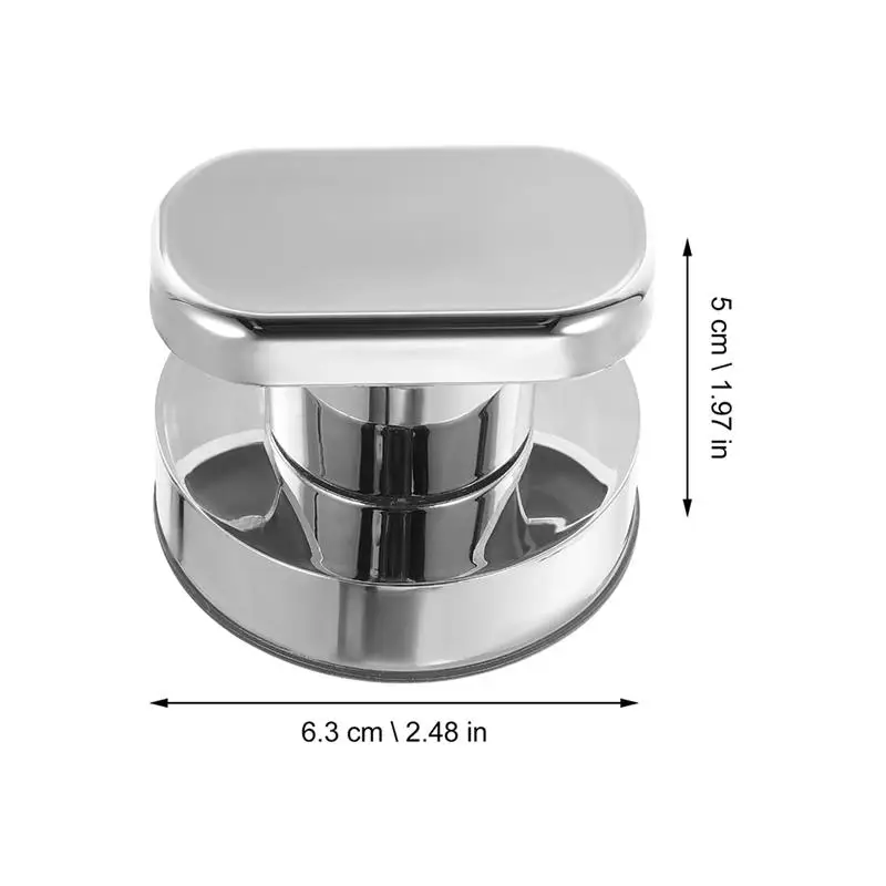 2pcs Silver Cup Handles No Drill Bathroom Kitchen Door Cabinet Self Stick Cabinet Handles Toilet Cover Anti