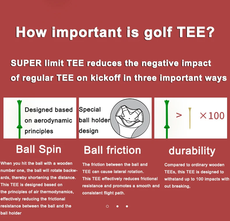 30 Pcs/Box Golf Tees Golf Step Down Tees With Package Golf Gift Accessories 83mm Long Distance Tee Holder Drop Ship Portable