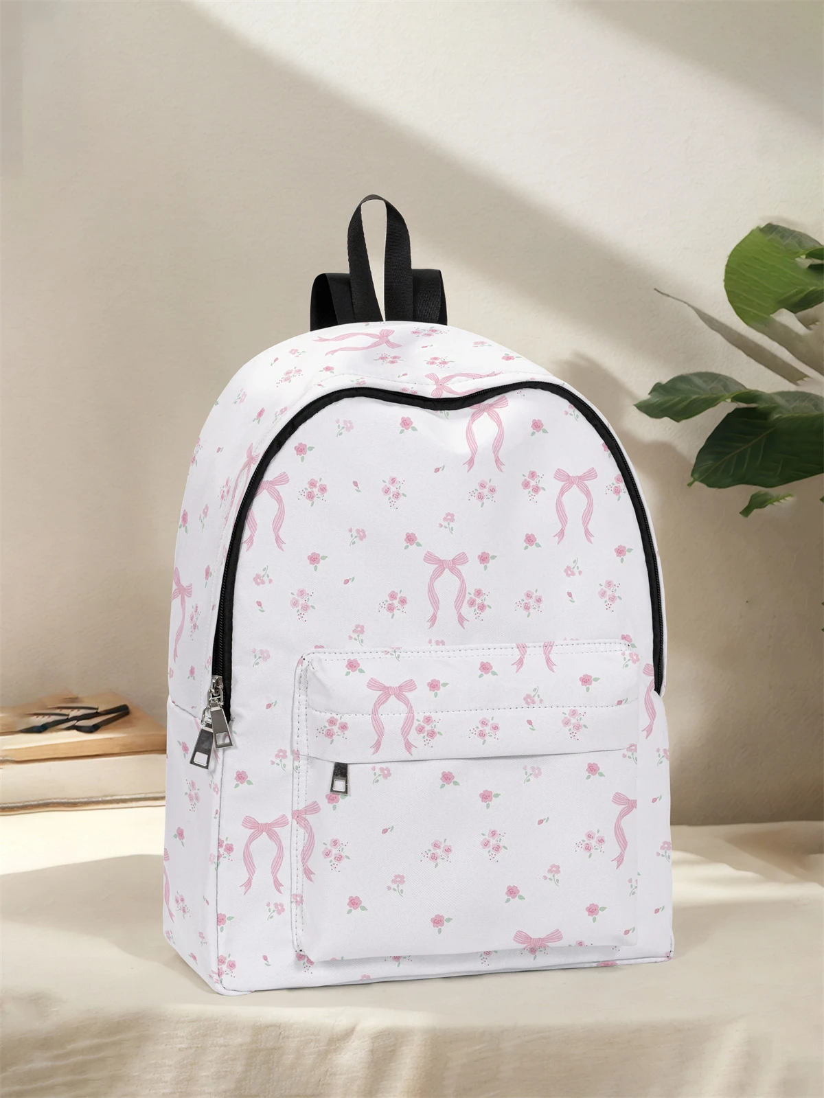 Butterfly knot floral pattern backpack, new model for 2025, casual travel backpack, lightweight and simple casual travel backpac