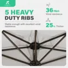 9ft Half Umbrella Outdoor Patio Umbrella Market Umbrella with Crank, 1/2 Round Wall Umbrellas 5 Sturdy Ribs UV Protection 4
