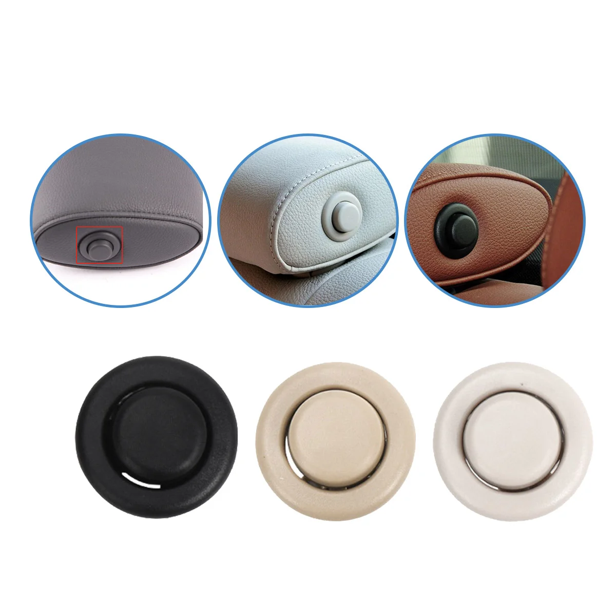 

5220 7251 368-1 Car Rear Seat Headrest Button Switch for BMW 3 5 Series E90 F10 F11 F18 2005-2016 Black