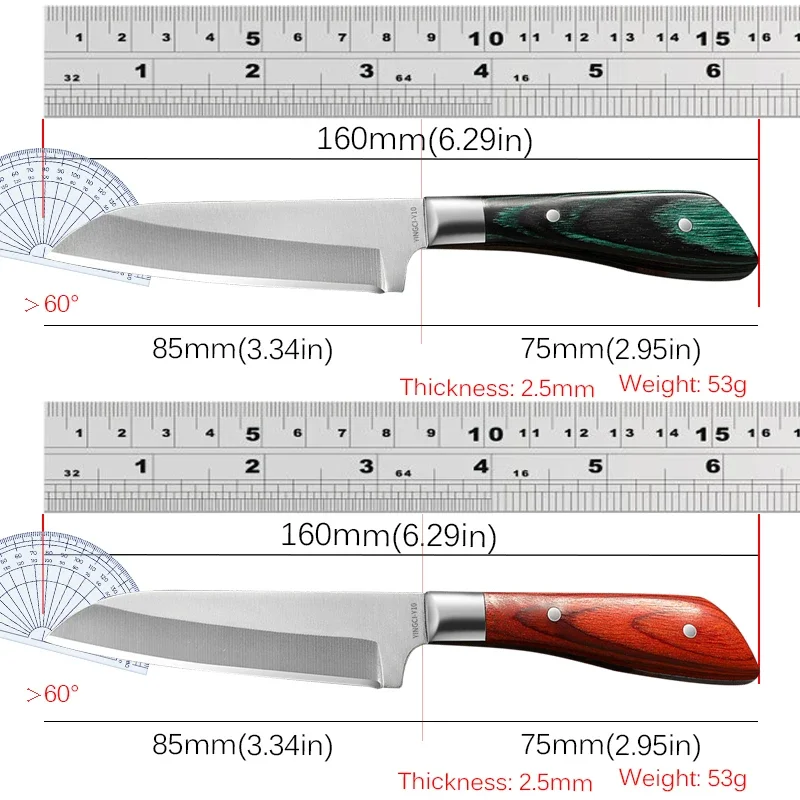 Mini Kitchen Meat Fruit Knife Stainless Steel Chef Cleaver Boning Knife Cutlery Set Butcher Steak with Cover