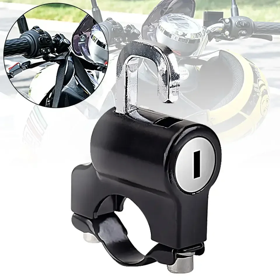 

Universal Motorcycle Handlebars Helmet Hook Lock Durable Metal Anti-theft Security Motorcycle Bicycle Helmet Cable Locks