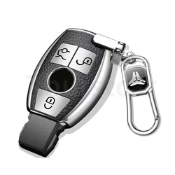 Luxury Leather Car Key Case Cover - Premium TPU Shell (Silver set)