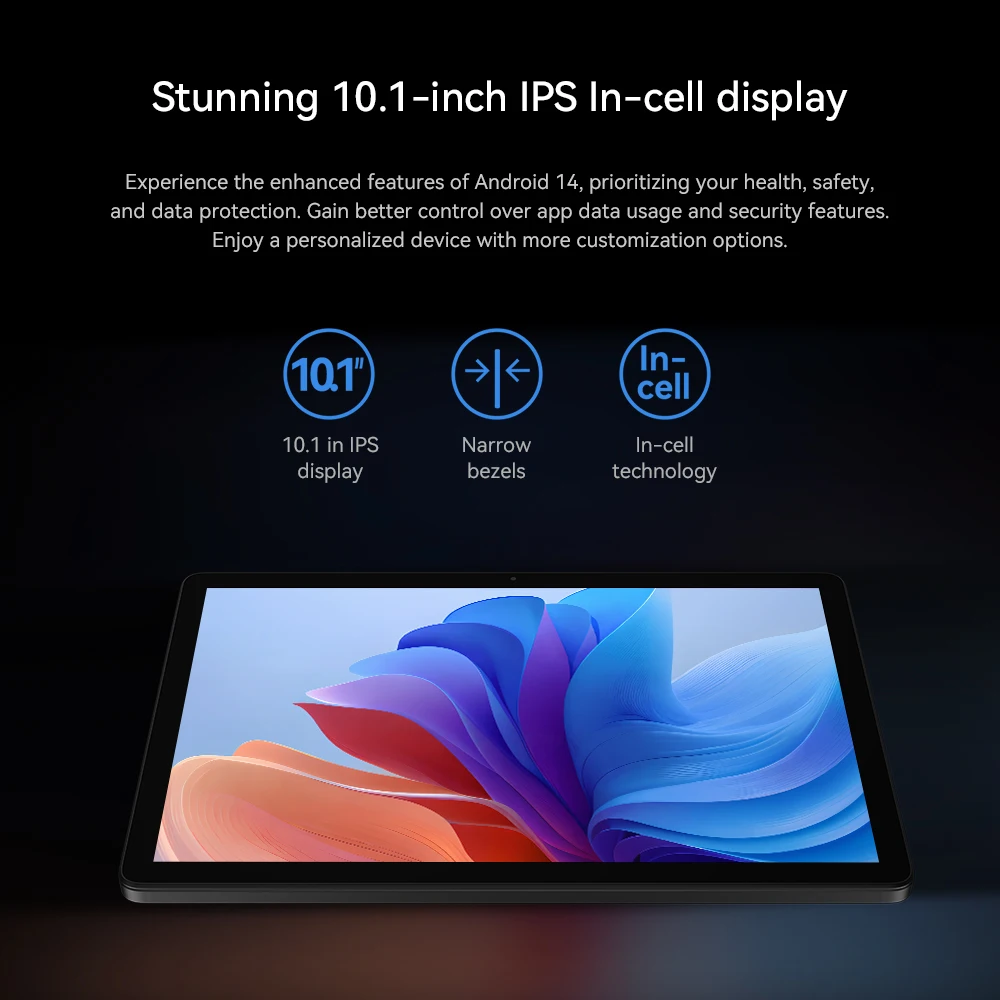 Alldocube iplay 60S 4G-LTE/WiFi Version 10.1" Tablet 4GB+8GB RAM 128GB ROM Android 14 OS 6200mAh Big Battery WiFi 6 3