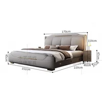 Lit de rangement nordique rembourré, esthétique de chambre à coucher, lit lounge, tables de chevet, cadre de lit, lits doubles, accessoires pour la maison 5