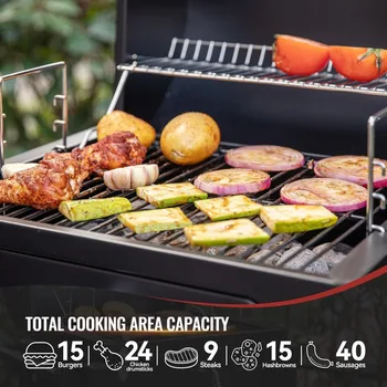 Portable Charcoal Grill with Warming Rack, Tabletop Charcoal Grill with 303 Sq. In Cooking Area for Outdoor Camping 6