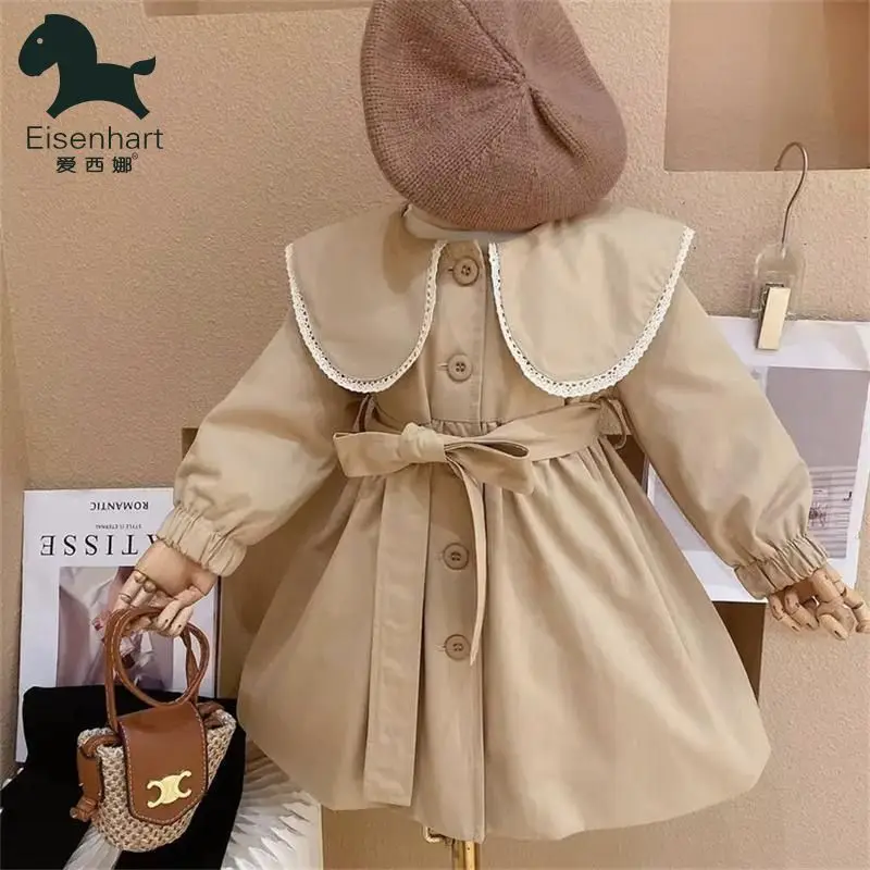 

Girls' Coat Spring and Autumn 2022 New Children's Princess Style Coat Baby Girl Autumn Trench Coat