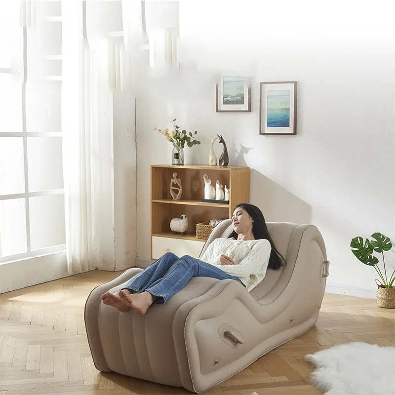 Simple Lazy Sofa Lounge Chair Fully Automatic Outdoor Portable Air Cushion PVC Inflatable Sofa Chair 170X63X68cm inflatable sofa bed