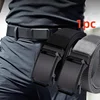 Men's casual nylon automatic buckle belt - black, durable fabric with square iron buckle ring, simple design suitable for daily