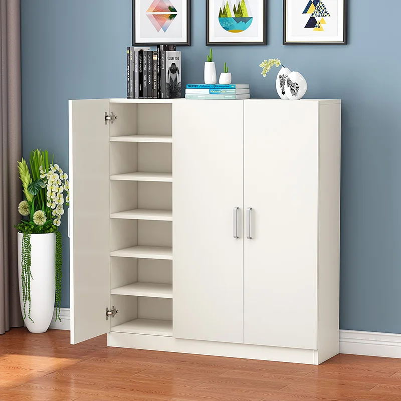 Balcony Shoe Cabinet Home Entrance Large Capacity Solid Wood Shoe Rack Cabinet Storage