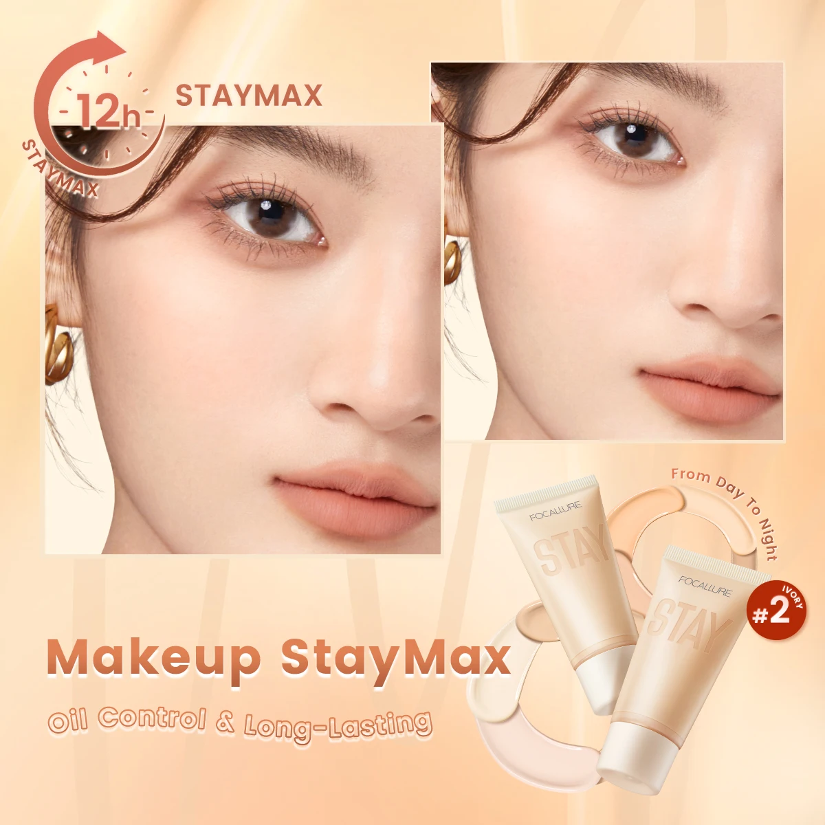 FOCALLURE Waterproof Liquid Foundation Cream Full Coverage Oil-control Long-lasting Lightweight Face Concealer Base Cosmetics liquid foundation,waterproof foundation,makeup cosmetics,makeup cream