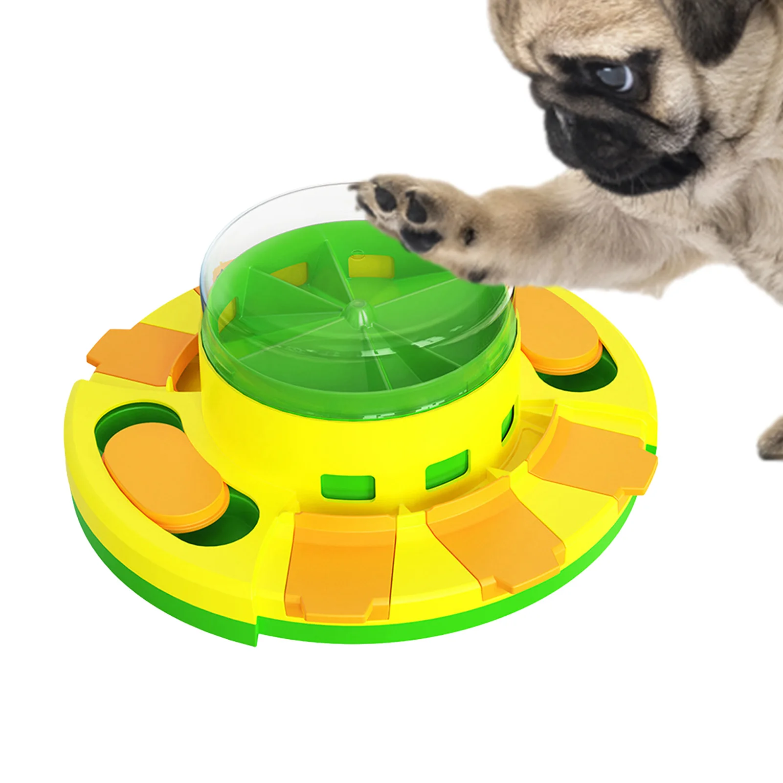 Puzzle Push Feeder Dog Enrichment Toys Spinning Food Dispensing Toys