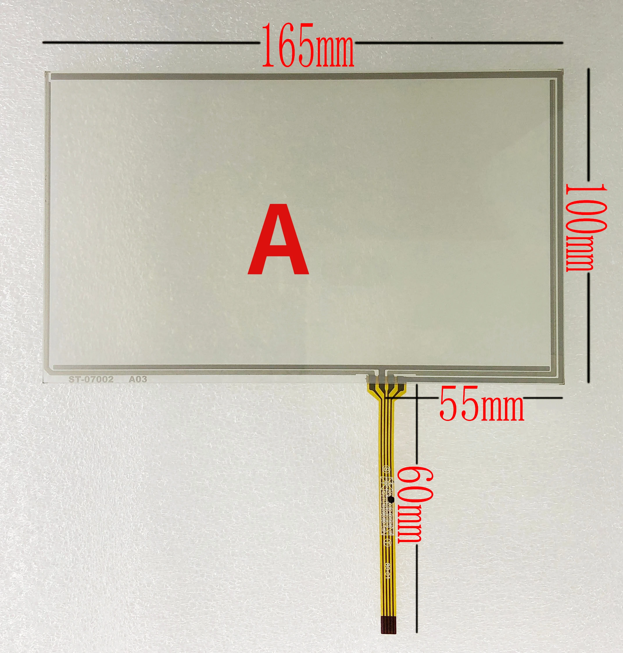 165*100mm 165X100mm 4Pin 저항성 7 인치 터치 스크린 패널 디지타이저 센서 또는 자동차 DVD PLC st-07002 07001 D01 A03 Universal