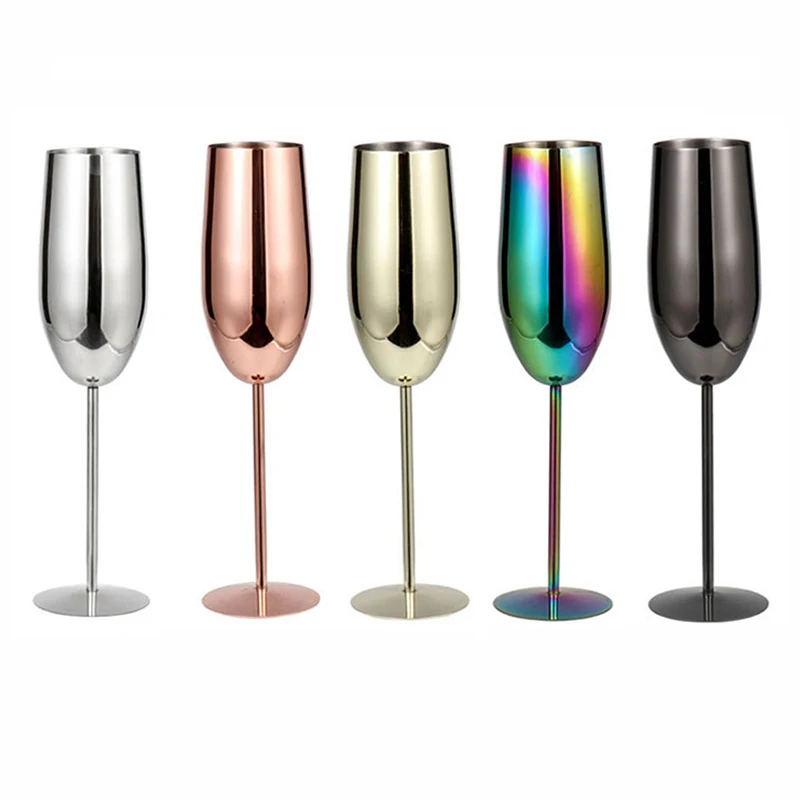 304 Stainless Steel Champagne Flutes Glasses | 304 Stainless Steel Wine  Glasses Cup - Glass - Aliexpress