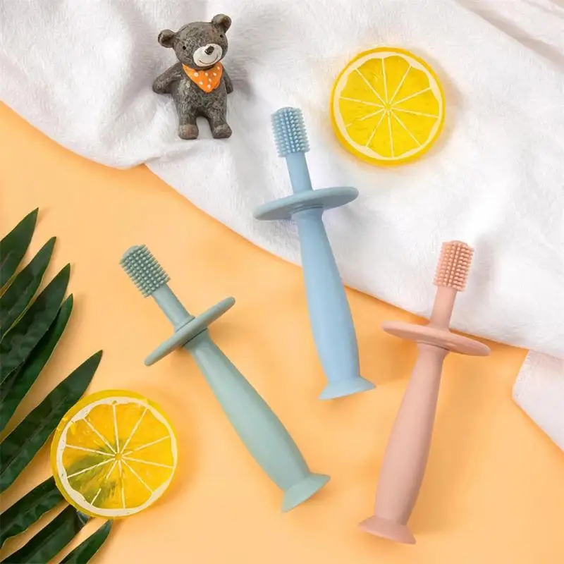 Baby Tooth Brushing Artifact Disassembled Safe Deciduous Tooth Brush Oral Care Cleaning Silicone Soft Kid Items Baby Toothbrush
