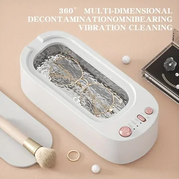 Ultrasonic High-frequency Vibration Cleaners 1/3 Gear 360 Degree Cleaning Machine Timing for Jewelry/Pacifier/Makeup Tool/Eyegla 1