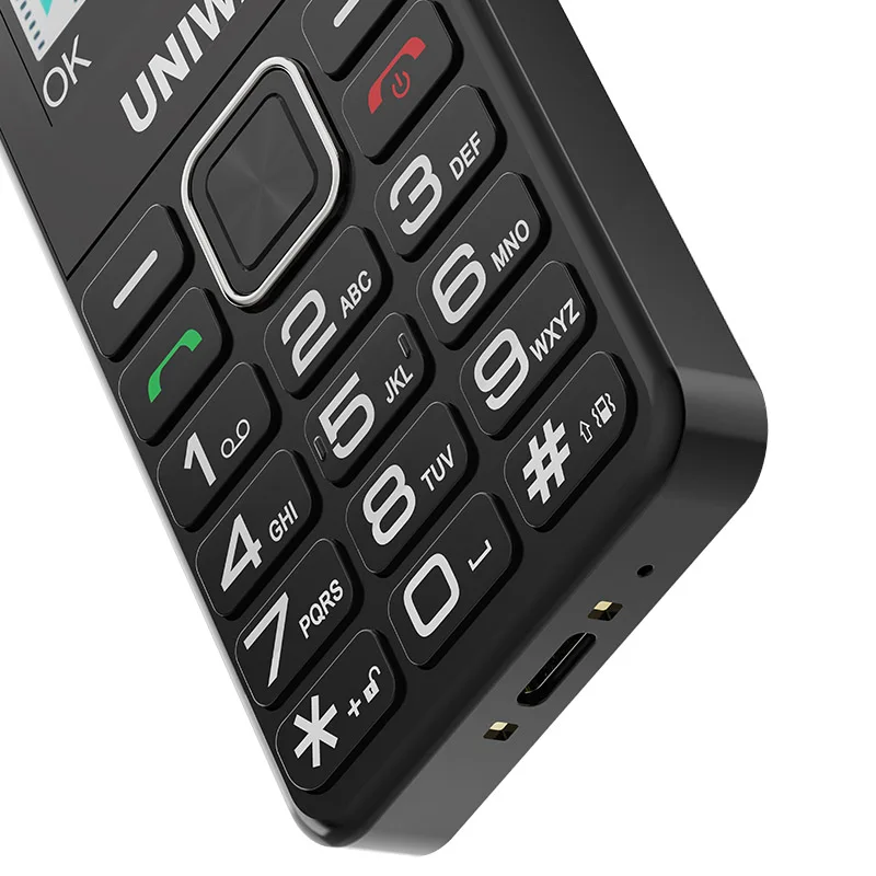 UNIWA V2000 4G Fashion Keypad Phone 2.4 Inch Big Button Loud Volume Dual SlM 1700mAh Russia Keyboard Feature Phones for Elderly