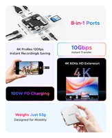 ORICO Magnetic M.2 2230 NVMe SSD Enclosure 10Gbps USB C Docking Station with 4K60HZ HDMI-COM SD/TF PD 100W Charger for iPhone 17 - Image 3