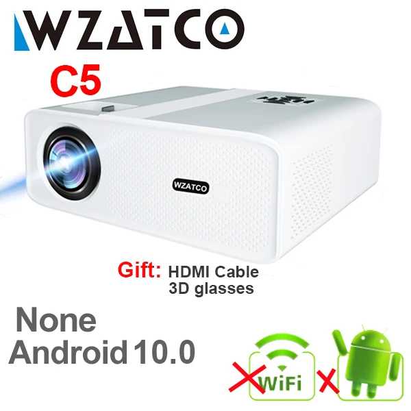 ceiling projector WZATCO C5 Full HD Native 1080P LED Proyector 2K 4K 5G WIFI Android 11.0 Smart Phone Beamer 3D Home Video Theater 6D Keystone art projector Projectors