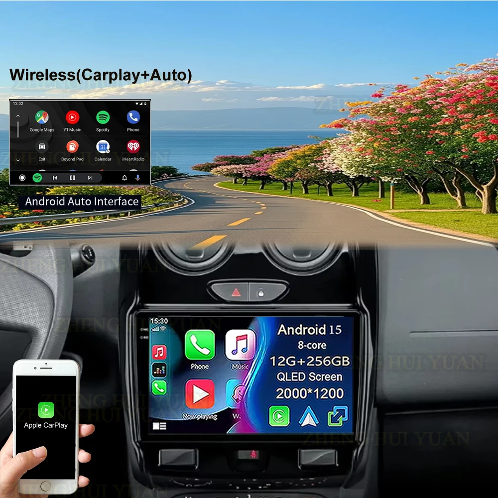 Para Renault Duster Dacia Duster 2015 - 2021 para LADA Largus 2021 Android 15 12 + 256GB Radio de coche Carplay Auto Multimedia Estéreo 4G 4