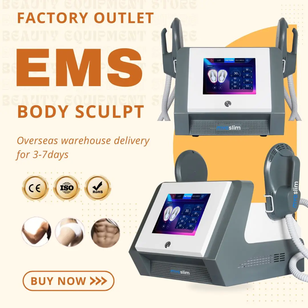 Appareil de musculation MYOslim EMS, élimination de la graisse par radiofréquence, 2 poignées, sculpture musculaire, stimulation musculaire pour la forme physique et le bien-être