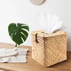 2 Pack Square Seagrass Facial Tissue Box - Decorative Woven Paper Holder Napkin Dispenser - Straw Tissue Box Cover 6