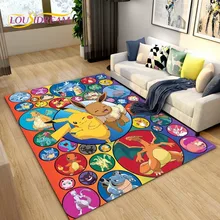 New Cartoon Cute Pokemon Area Rug Large,Carpet Rug for Living Room Children's Room Decoration,Kids Play Crawl Non-Slip Floor Mat