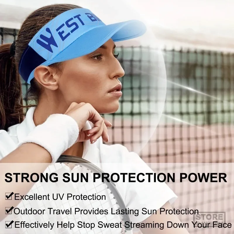 WEST BIKING Outdoor Sport Cap Tennis Running Cycling Mountaineering Hat Adjustable Headband UV Protection Sun Visor Travel Hat