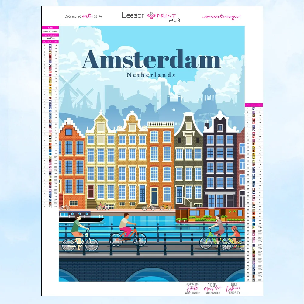 thumbnail image 1 of Kit de punto de cruz con bordado de mosaico de diamantes con paisaje 5D personalizado de ciudades de todo el mundo, decoración del hogar, 1 of 5